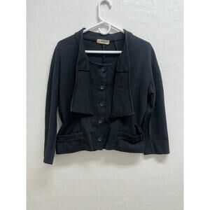 VTG Tricosa Paris France Laine Merinos Jacket Blazer workwear Tie Neck